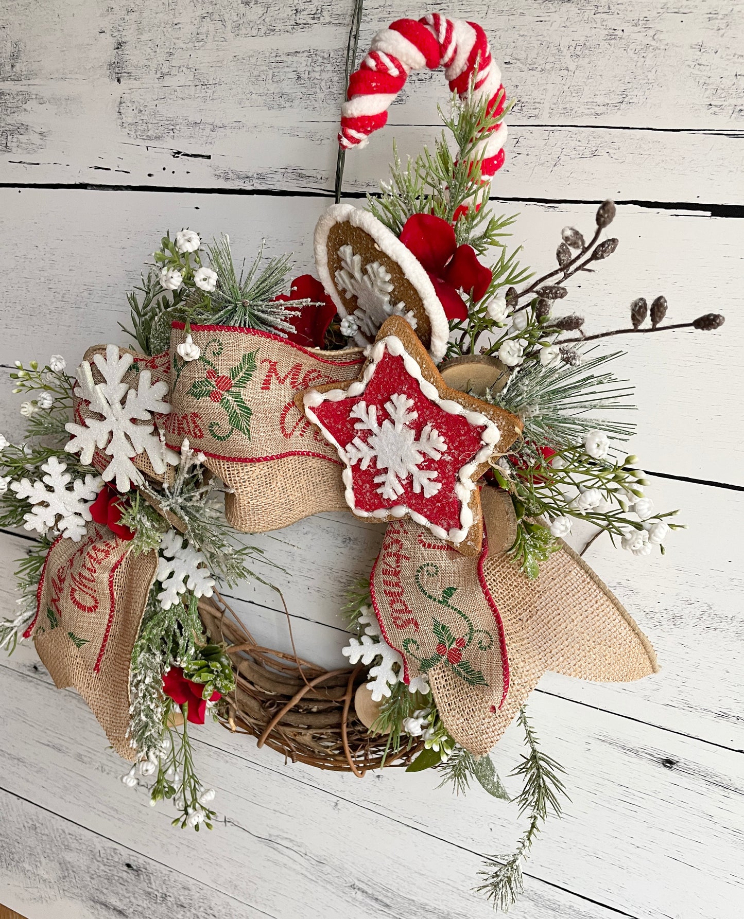 Merry Christmas snowflake wreath