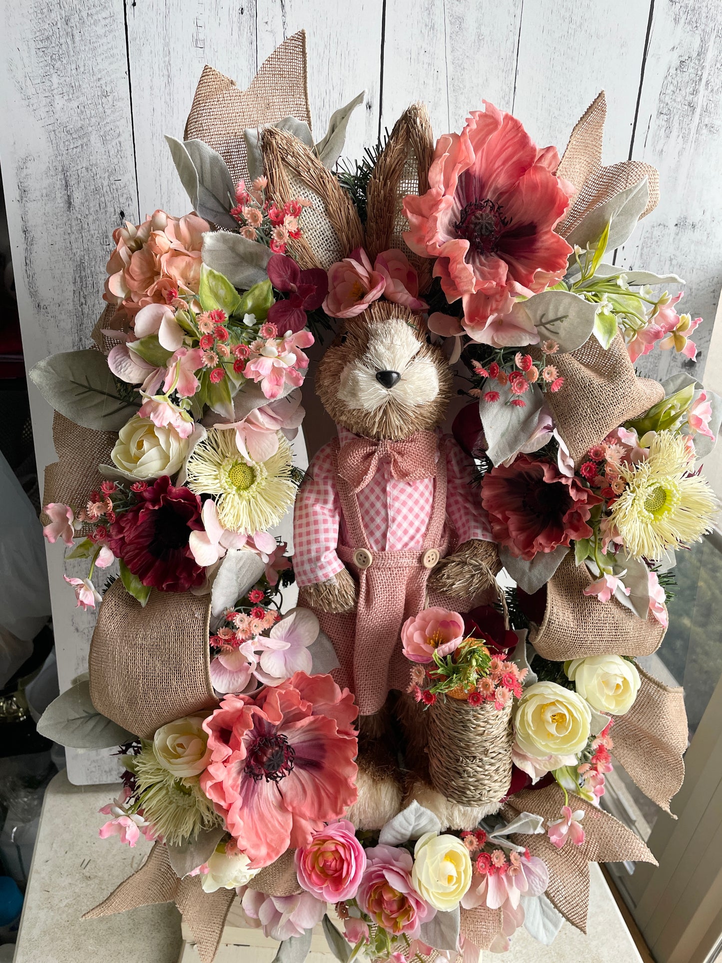 Pink Rabbit Wreath in Pink