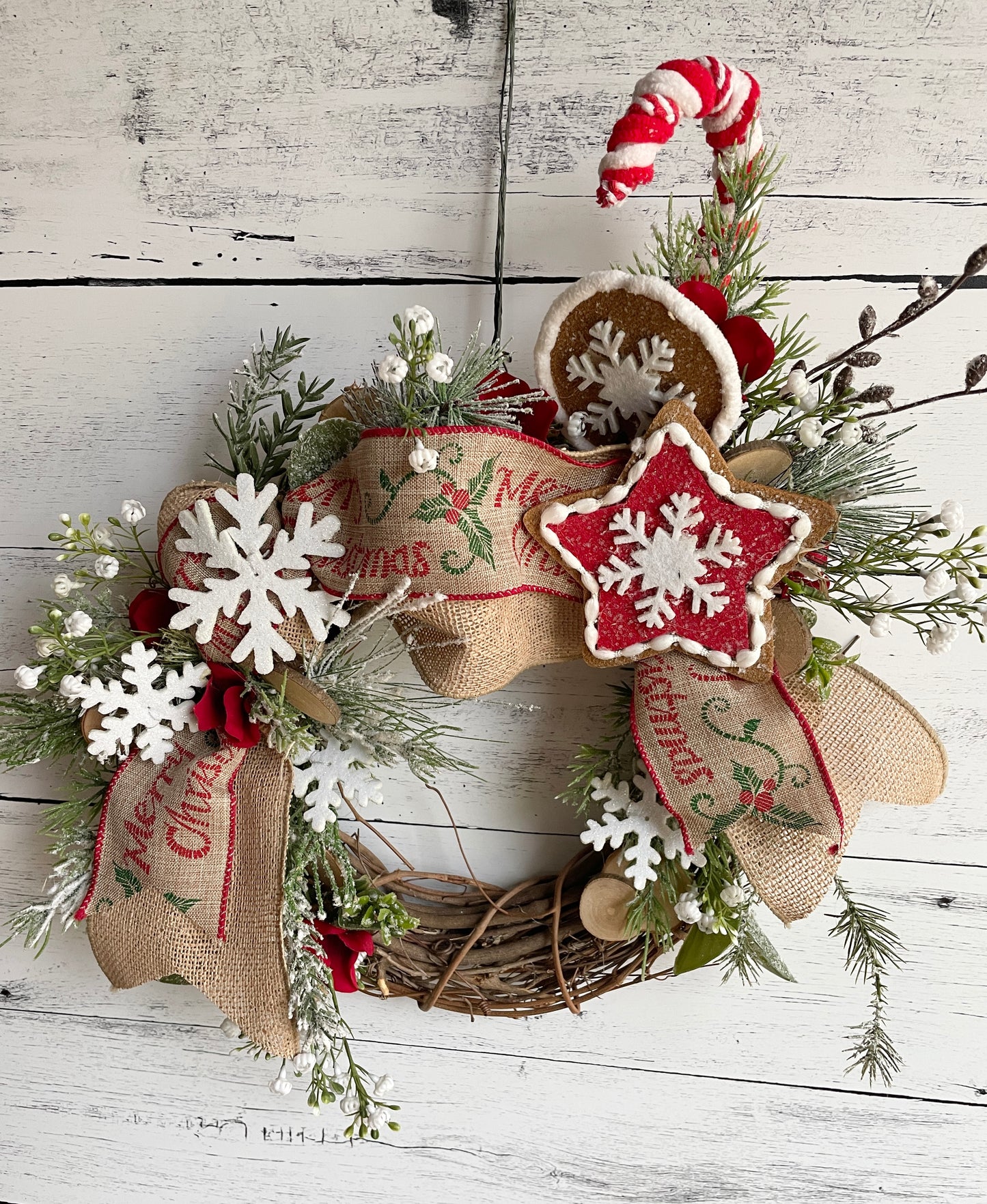 Merry Christmas snowflake wreath