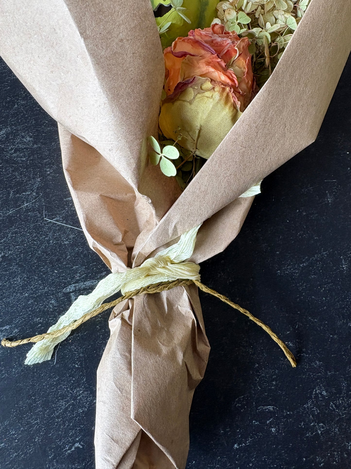 Dried Fall Floral Bouquet with Lavender & Pumpkin Accent | Rustic Autumn Home Decor & Gift