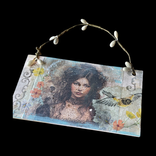 Gothic Garden Girl – Handmade Mixed Media Art Card