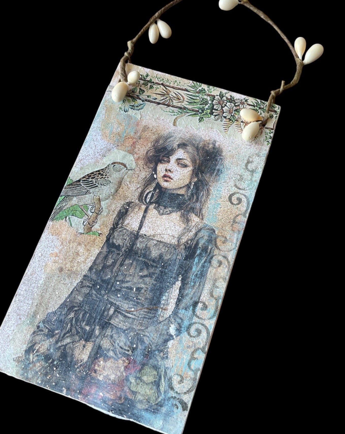 Enchanted Gothic Garden – Handmade Mixed Media Art Card