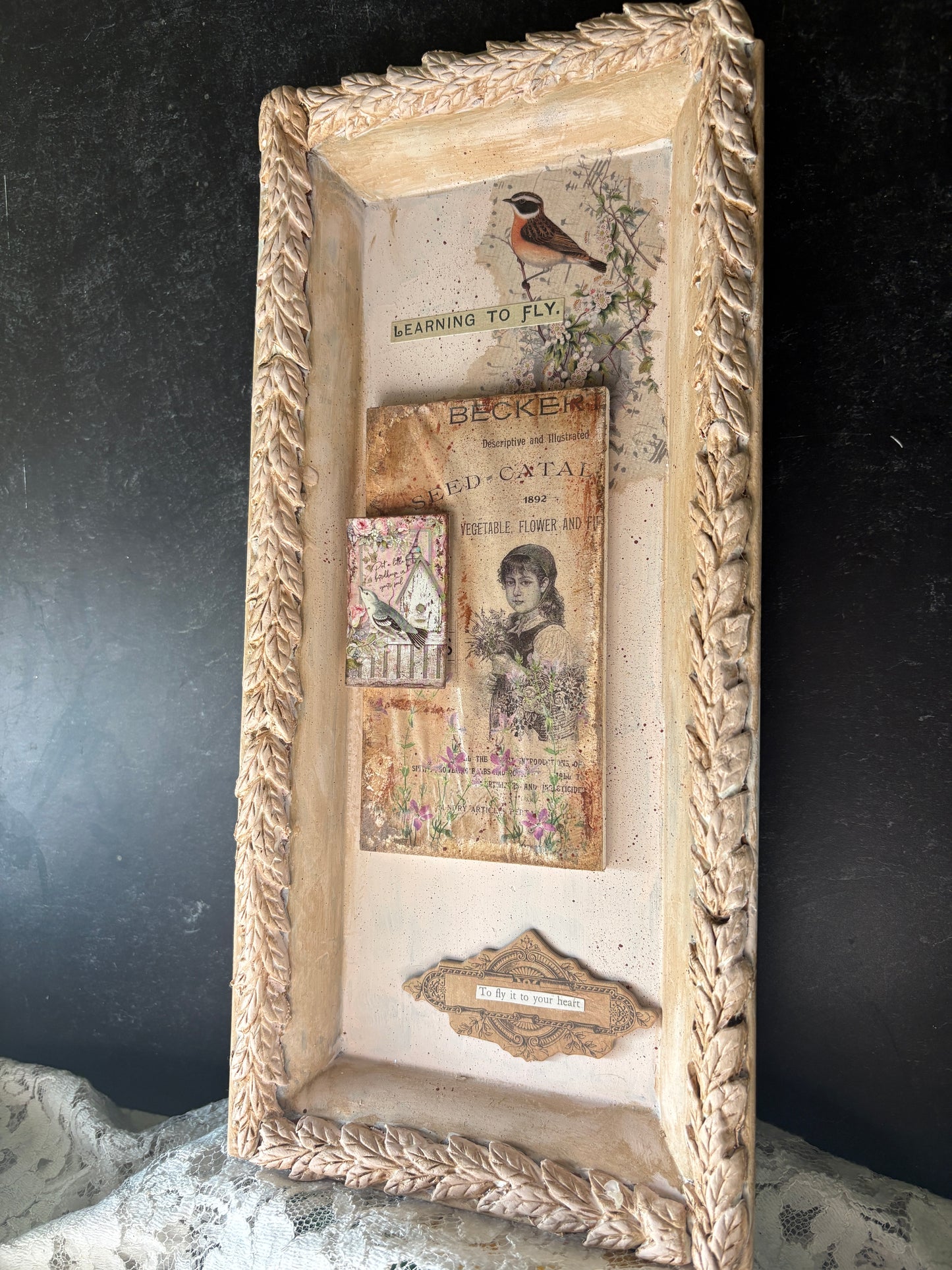 Shabby Chic Garden Wall art assemblage