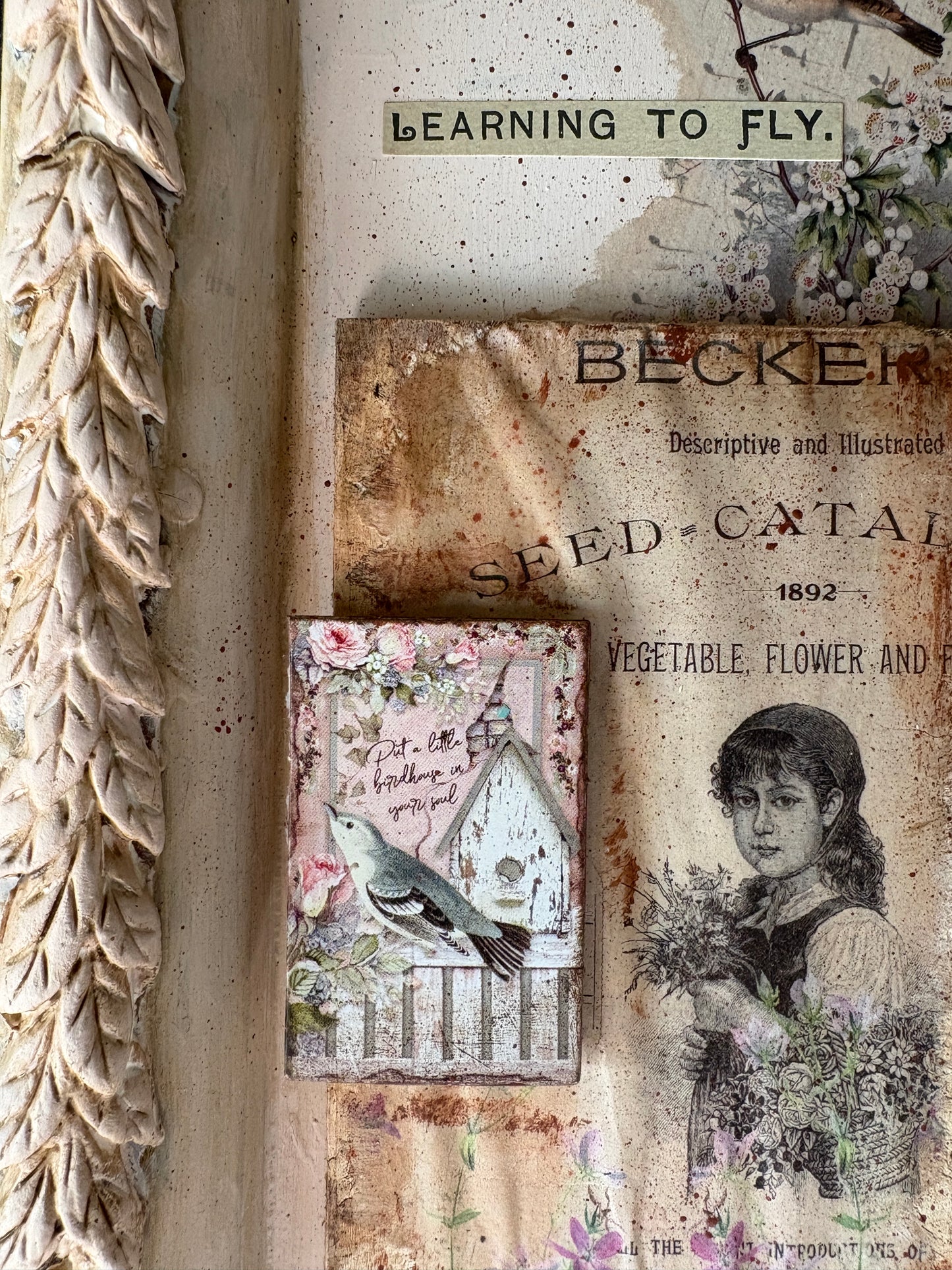 Shabby Chic Garden Wall art assemblage