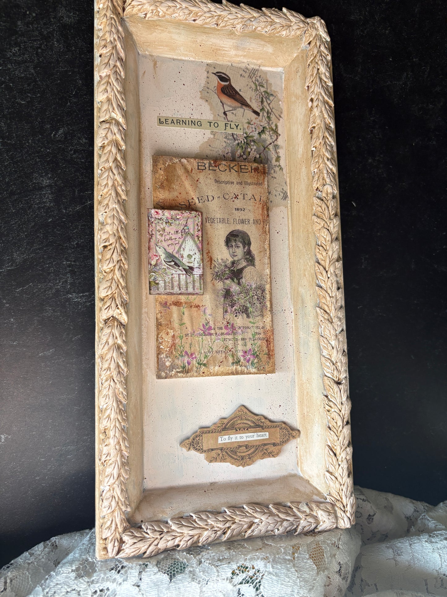 Shabby Chic Garden Wall art assemblage