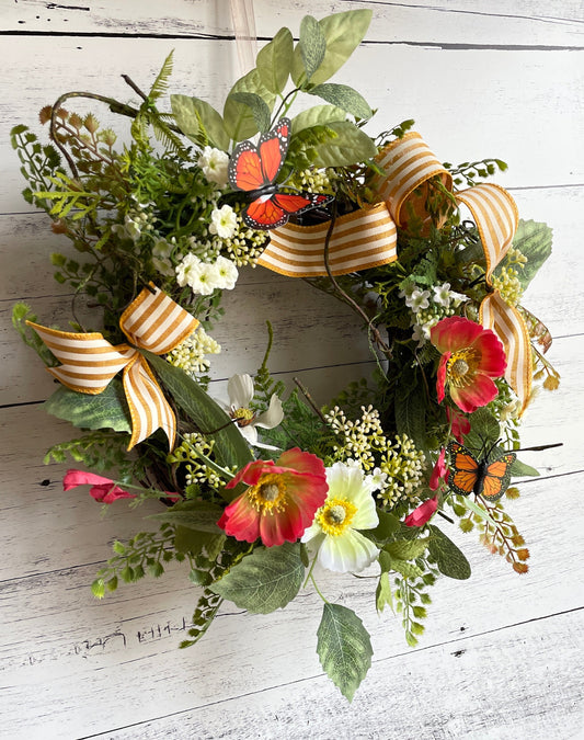 Butterfly Wreath in Orange