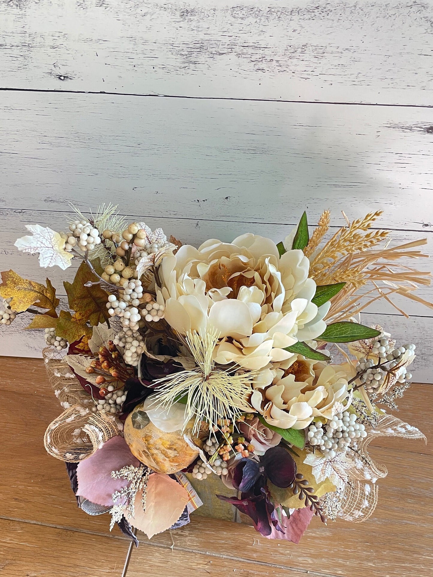 Fall  pumpkin and peonies table design