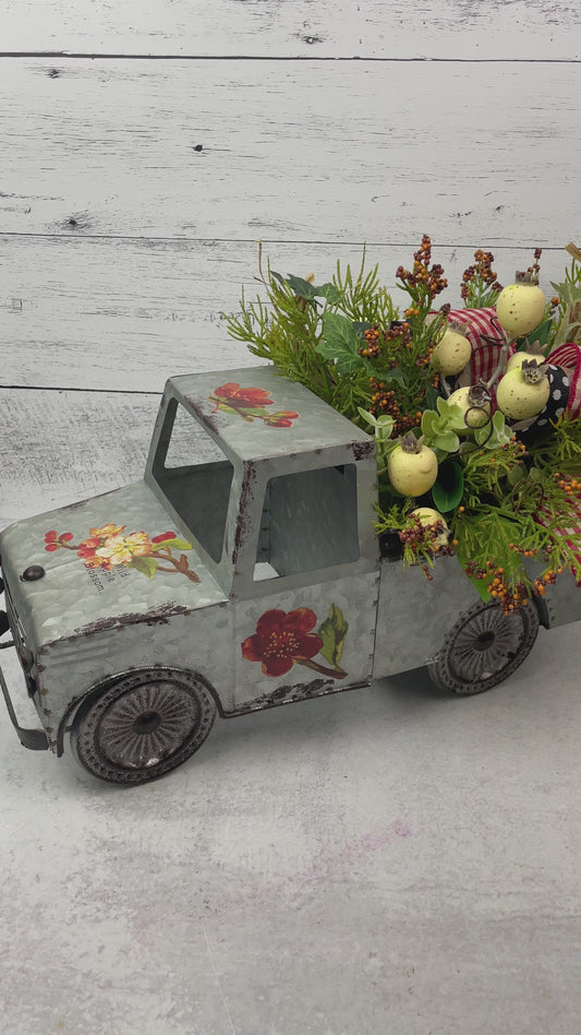 Fall truck floral arrangement