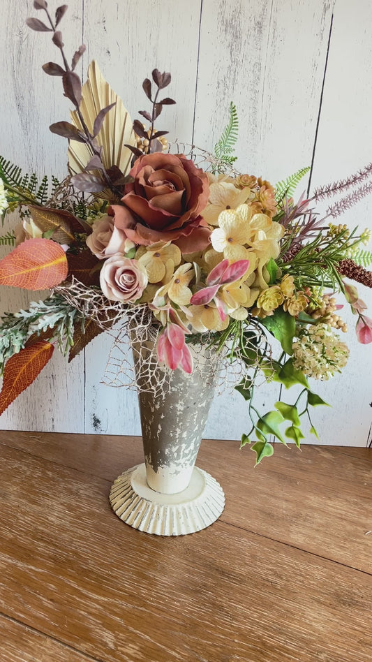 Rustic style  silk flower arrangement